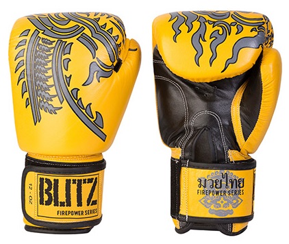 Firepower muay thai leather boxing gloves